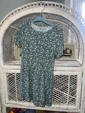 MinyMo bamboo green floral dress